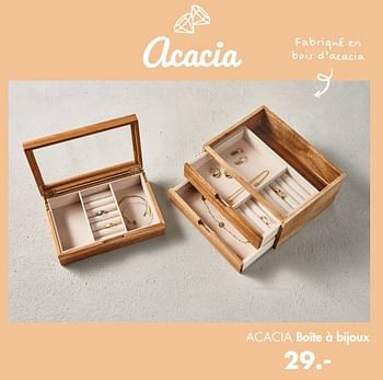 Promoties Acacia boîte à bijoux - Huismerk - Casa - Geldig van 02/01/2023 tot 02/02/2023 bij Casa