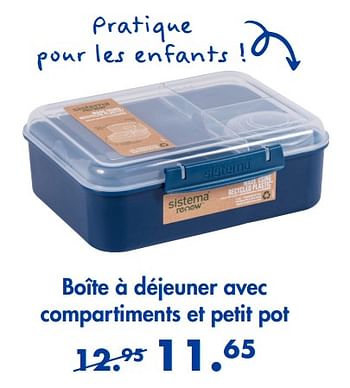 Promoties Boîte à déjeuner avec compartiments et petit pot - Sistema - Geldig van 02/01/2023 tot 02/02/2023 bij Casa