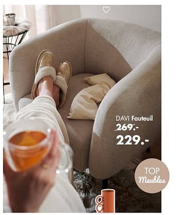 Promoties Davi fauteuil - Huismerk - Casa - Geldig van 02/01/2023 tot 02/02/2023 bij Casa