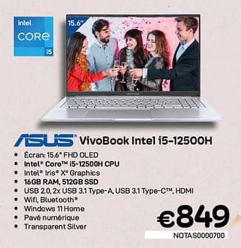 Promotions Asus vivobook intel i5-12500h - Asus - Valide de 03/01/2023 à 31/01/2023 chez Compudeals