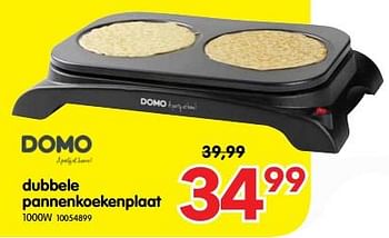 Promoties Domo elektro dubbele pannenkoekenplaat - Domo elektro - Geldig van 12/01/2023 tot 16/01/2023 bij yess!