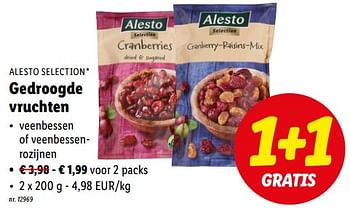 Promoties Gedroogde vruchten - Alesto - Geldig van 23/01/2023 tot 28/01/2023 bij Lidl