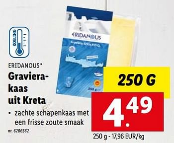 Promoties Gravierakaas uit kreta - Eridanous - Geldig van 23/01/2023 tot 28/01/2023 bij Lidl