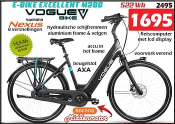 Promoties E-bike excellent m200 - Vogue Bike - Geldig van 05/01/2023 tot 29/01/2023 bij Itek