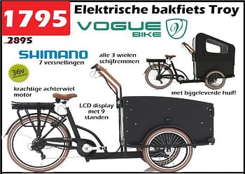 Promoties Elektrische bakfiets troy - Vogue Bike - Geldig van 05/01/2023 tot 29/01/2023 bij Itek