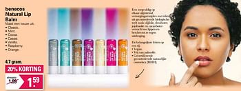 Promoties Benecos natural lip balm - Benecos - Geldig van 11/01/2023 tot 28/01/2023 bij De Online Drogist