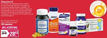 Promoties Bonusan vitamine d3 75mcg 3000ie capsules - Bonusan - Geldig van 11/01/2023 tot 28/01/2023 bij De Online Drogist