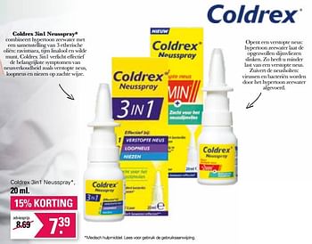 Promoties Coldrex 3in1 neusspray - Hot Coldrex - Geldig van 11/01/2023 tot 28/01/2023 bij De Online Drogist