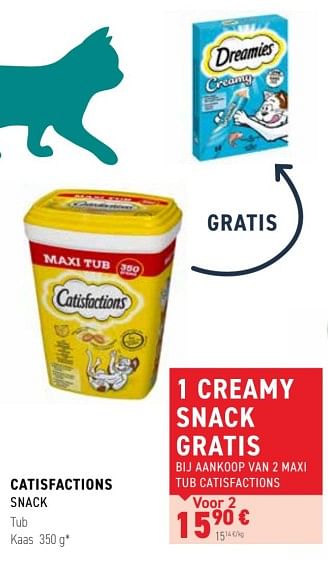 Promoties Catisfactions snack - Catisfactions - Geldig van 11/01/2023 tot 22/01/2023 bij Tom&Co