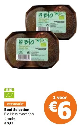 Promoties Boni selection bio hass-avocado`s - Boni - Geldig van 11/01/2023 tot 24/01/2023 bij Colruyt