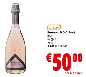 Promoties Prosecco d.o.c. rosé brut ruggeri - Schuimwijnen - Geldig van 11/01/2023 tot 24/01/2023 bij Colruyt