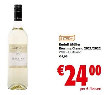 Promoties Rudolf müller riesling classic 2021-2022 pfalz - duitsland - Witte wijnen - Geldig van 11/01/2023 tot 24/01/2023 bij Colruyt