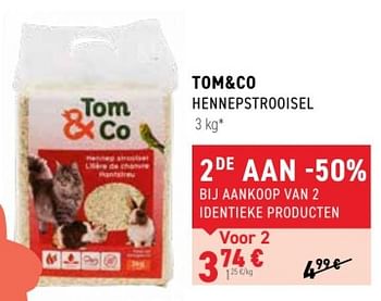 Promoties Tom+co hennepstrooisel - Huismerk - Tom & Co - Geldig van 11/01/2023 tot 22/01/2023 bij Tom&Co