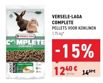 Promoties Versele-laga complete pellets voor konijnen - Versele-Laga - Geldig van 11/01/2023 tot 22/01/2023 bij Tom&Co