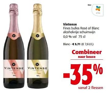 Promoties Vintense fines bulles blanc - Vintense - Geldig van 11/01/2023 tot 24/01/2023 bij Colruyt
