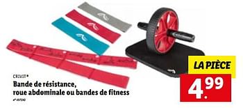 Promoties Bande de résistance, roue abdominale ou bandes de fitness - Crivit - Geldig van 23/01/2023 tot 28/01/2023 bij Lidl