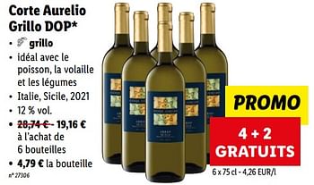 Promotions Corte aurelio grillo dop - Vins blancs - Valide de 23/01/2023 à 28/01/2023 chez Lidl