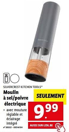 Promotions Silvercrest kitchen tools moulin à sel-poivre électrique - SilverCrest - Valide de 23/01/2023 à 28/01/2023 chez Lidl
