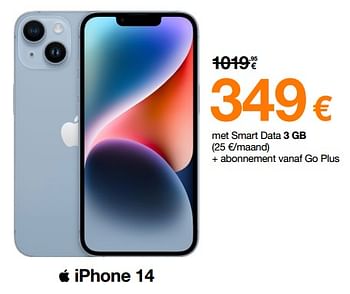 Promoties Apple iphone 14 - Apple - Geldig van 16/01/2023 tot 31/01/2023 bij Orange