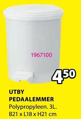 Promoties Utby pedaalemmer - Huismerk - Jysk - Geldig van 16/01/2023 tot 31/01/2023 bij Jysk