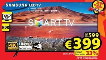 Promoties Samsung led tv ue50au7172 - Samsung - Geldig van 18/01/2023 tot 25/01/2023 bij ElectroStock