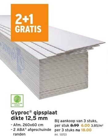 Promotions Gyproc gipsplaat - Gyproc - Valide de 18/01/2023 à 31/01/2023 chez Gamma