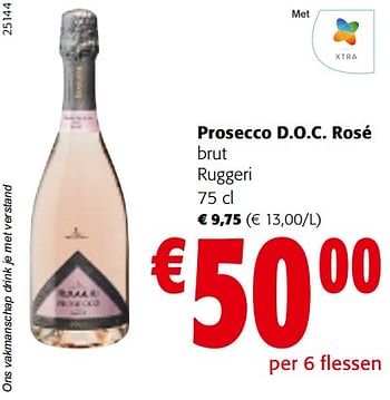 Promoties Prosecco d.o.c. rosé brut ruggeri - Schuimwijnen - Geldig van 11/01/2023 tot 23/01/2023 bij Colruyt