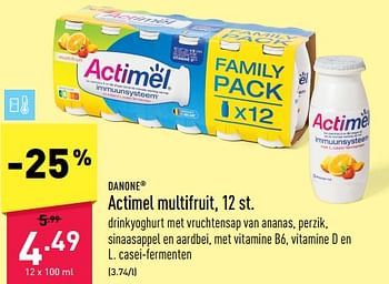 Promoties Actimel multifruit - Danone - Geldig van 23/01/2023 tot 03/02/2023 bij Aldi