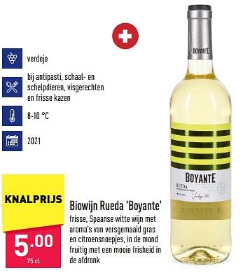 Promoties Biowijn rueda boyante - Witte wijnen - Geldig van 27/01/2023 tot 03/02/2023 bij Aldi