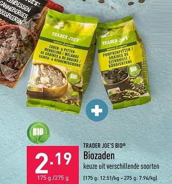 Promoties Biozaden - TRADER JOE’S - Geldig van 23/01/2023 tot 03/02/2023 bij Aldi