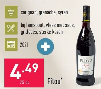 Promoties Fitou - Rode wijnen - Geldig van 23/01/2023 tot 03/02/2023 bij Aldi