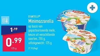 Promoties Minimozzarella - D'Antelli - Geldig van 23/01/2023 tot 03/02/2023 bij Aldi