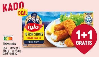 Promoties Fishsticks iglo - omega 3 - Iglo - Geldig van 19/01/2023 tot 25/01/2023 bij Delhaize