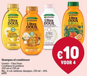 Promoties Garnier - ultra doux sublieme shampoo - Garnier - Geldig van 19/01/2023 tot 25/01/2023 bij Delhaize