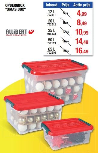 Promoties Opbergbox xmas box - Allibert - Geldig van 18/01/2023 tot 22/01/2023 bij Hubo
