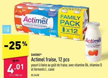 Promotions Actimel fraise - Danone - Valide de 23/01/2023 à 03/02/2023 chez Aldi