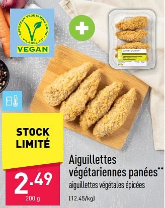 Promotions Aiguillettes végétariennes panées - Produit maison - Aldi - Valide de 23/01/2023 à 28/01/2023 chez Aldi