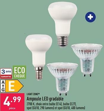 Promotions Ampoule led gradable - Lightzone - Valide de 28/01/2023 à 03/02/2023 chez Aldi