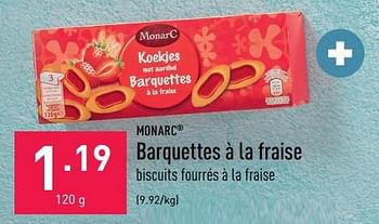 Promotions Barquettes à la fraise - Monarc - Valide de 23/01/2023 à 03/02/2023 chez Aldi