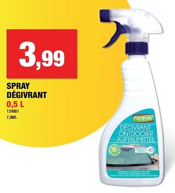 Promotions Spray dégivrant - Forever - Valide de 18/01/2023 à 22/01/2023 chez Hubo