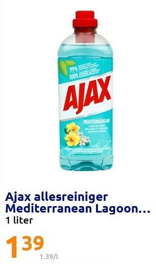 Promoties Ajax allesreiniger mediterranean lagoon - Ajax - Geldig van 18/01/2023 tot 24/01/2023 bij Action
