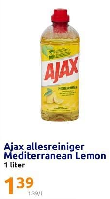 Promoties Ajax allesreiniger mediterranean lemon - Ajax - Geldig van 18/01/2023 tot 24/01/2023 bij Action
