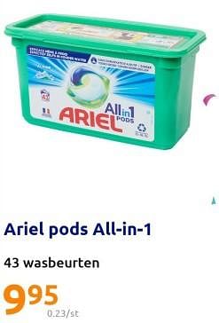 Promoties Ariel pods all-in-1 - Ariel - Geldig van 18/01/2023 tot 24/01/2023 bij Action