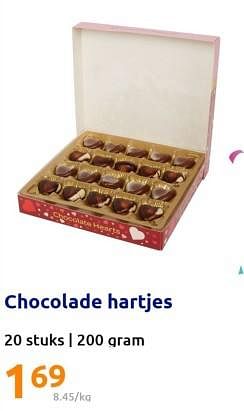 Promoties Chocolade hartjes - Huismerk - Action - Geldig van 18/01/2023 tot 24/01/2023 bij Action