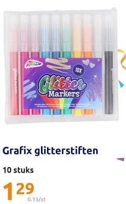 Promoties Grafix glitterstiften - Grafix - Geldig van 18/01/2023 tot 24/01/2023 bij Action
