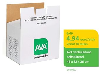 Promoties Ava verhuisdoos zelfsluitend - Huismerk - Ava - Geldig van 19/01/2023 tot 28/02/2023 bij Ava