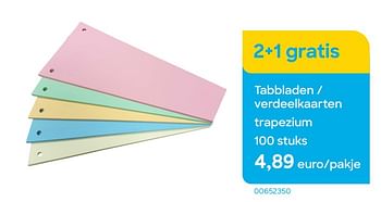 Promotions Tabbladen - verdeelkaarten trapezium - Produit Maison - Ava - Valide de 19/01/2023 à 28/02/2023 chez Ava