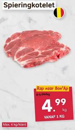 Promoties Spieringkotelet - Huismerk - Bon'Ap - Geldig van 01/02/2023 tot 28/02/2023 bij Bon'Ap