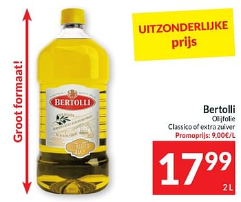Promoties Bertolli olijfolie classico of extra zuiver - Bertolli - Geldig van 24/01/2023 tot 29/01/2023 bij Intermarche