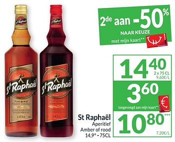 Promoties St raphaël aperitief amber of rood - St Raphael - Geldig van 24/01/2023 tot 29/01/2023 bij Intermarche